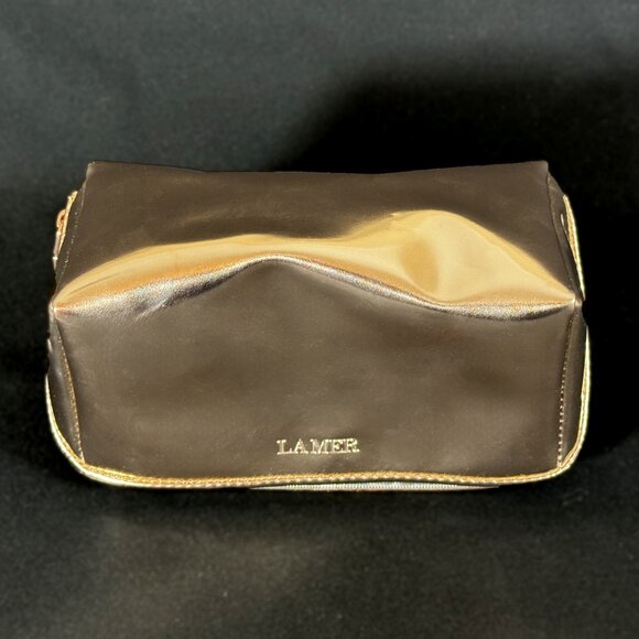 Lot of 2 La Mer Makeup Bags: 1 Metallic Gold & 1 Green - Picture 2 of 9